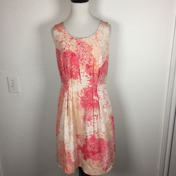LOFT Pink Watercolor Dress - Picture 1 of 4